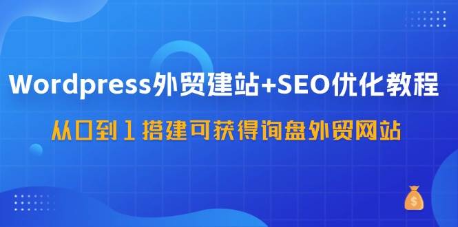 WordPress外贸建站+SEO优化教程，从0到1搭建可获得询盘外贸网站（57节课）-菡洋资源网