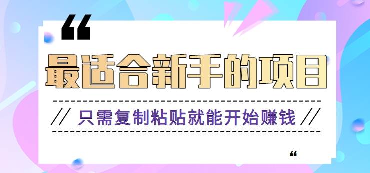 2024最适合新手操作的项目，新手小白只需复制粘贴就能开始赚钱【视频教程+软件】-菡洋资源网