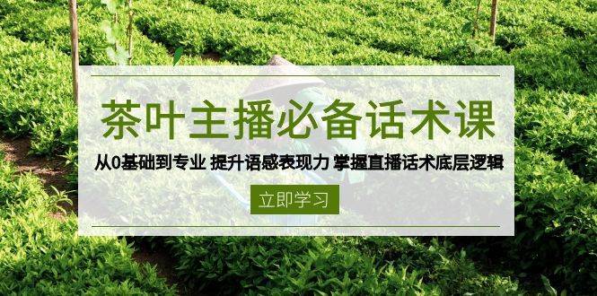 茶叶主播必备话术课 从0基础到专业 提升语感表现力 掌握直播话术底层逻辑-菡洋资源网