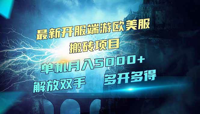 （14516期）全网热门游戏欧美服端游搬砖，最新开服，项目红利期，单机月入5000+-菡洋资源网